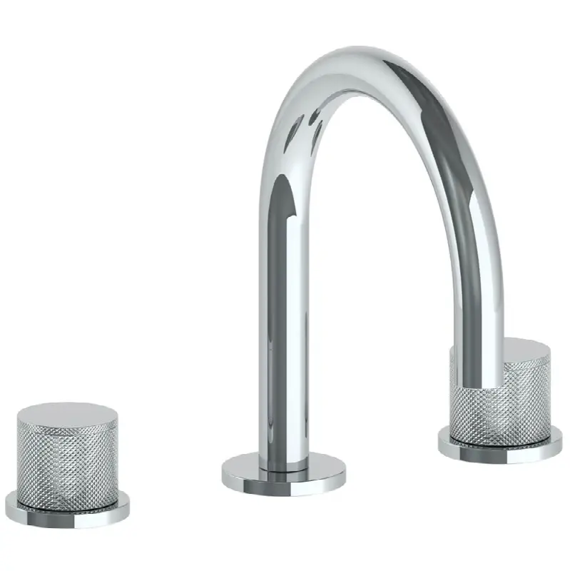 Deck Mounted 3 Hole Gooseneck Lavatory Set with Short Spout