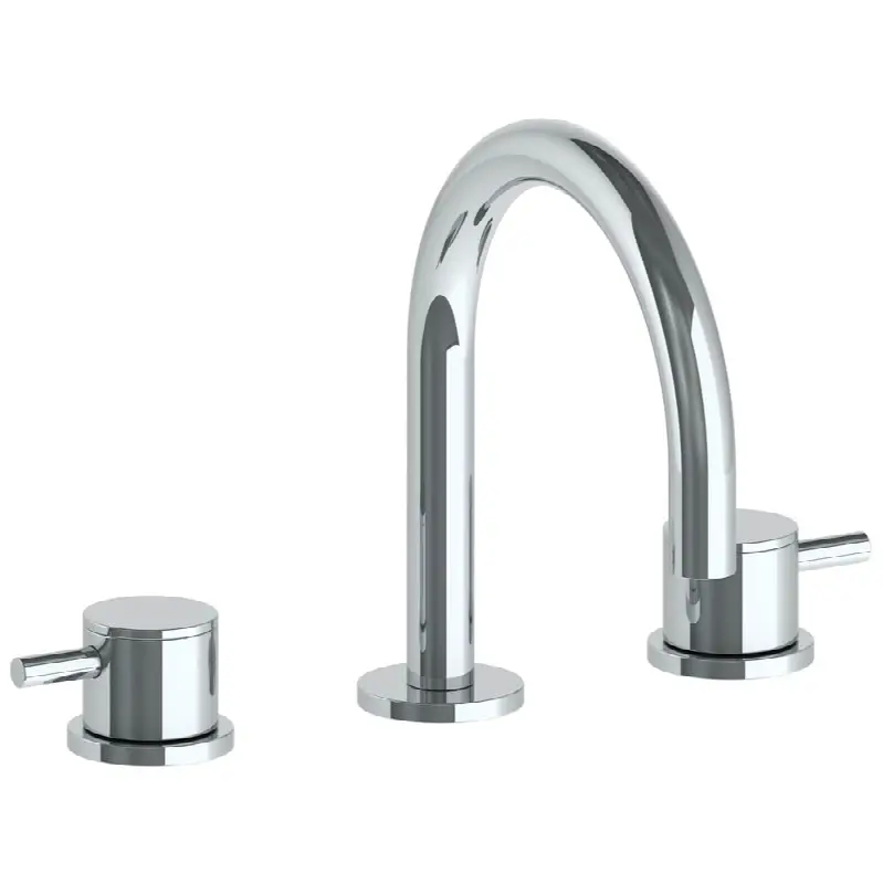 Deck Mounted 3 Hole Gooseneck Lavatory Set with Short Spout