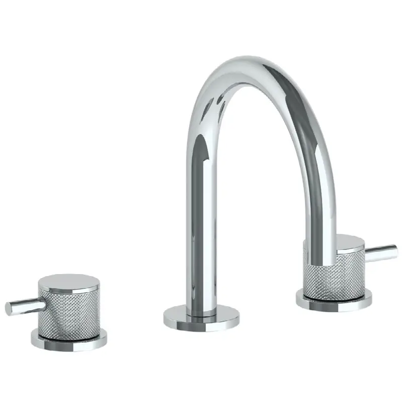 Deck Mounted 3 Hole Gooseneck Lavatory Set with Short Spout
