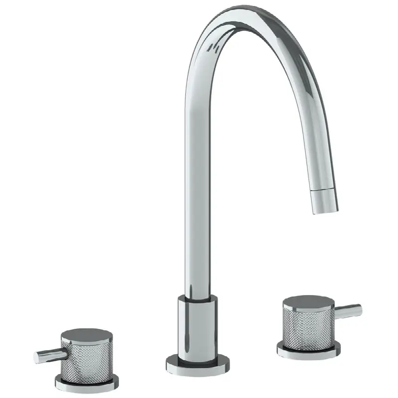 Deck Mounted 3 Hole Gooseneck Kitchen Faucet