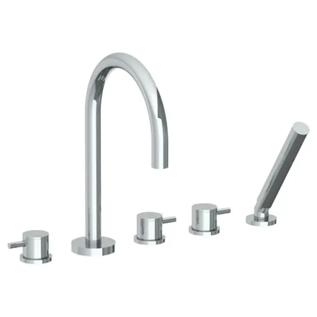 Deck Mounted 5 hole Gooseneck Bath set