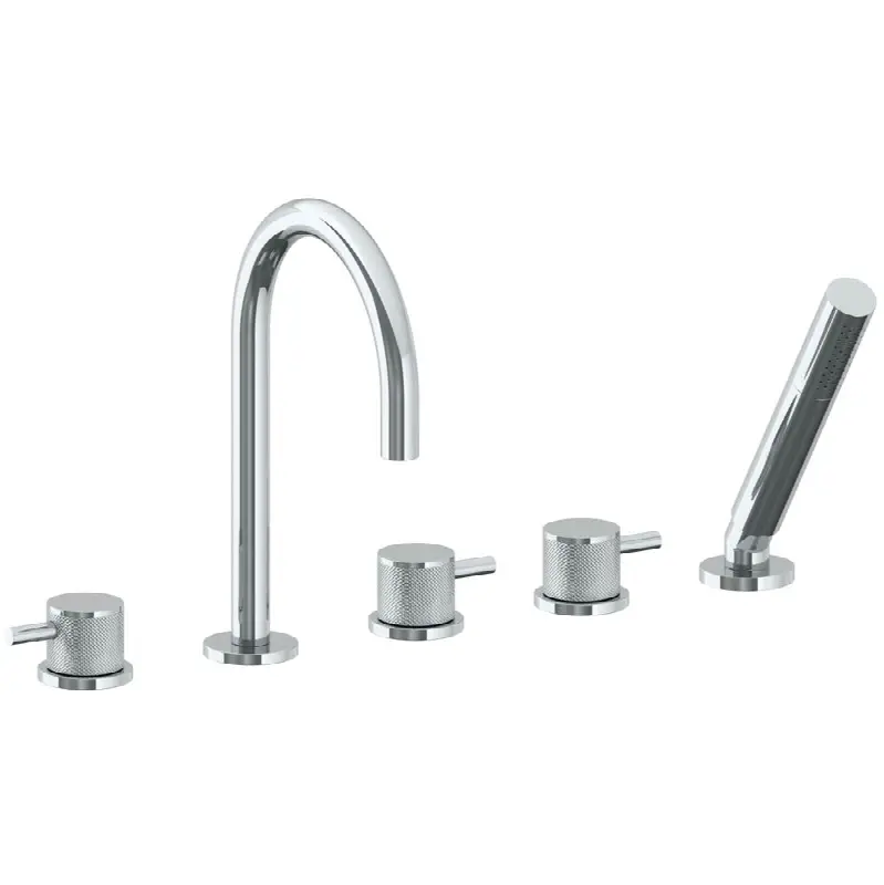 Deck Mounted 5 hole Gooseneck Bath set
