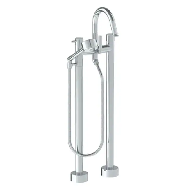 Floor Standing Bath set with Gooseneck Spout and Volume Hand Shower