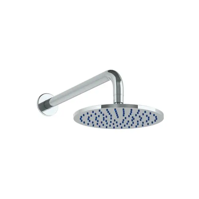 Wall Mounted Showerhead, 8" dia with 14" Arm and Flange