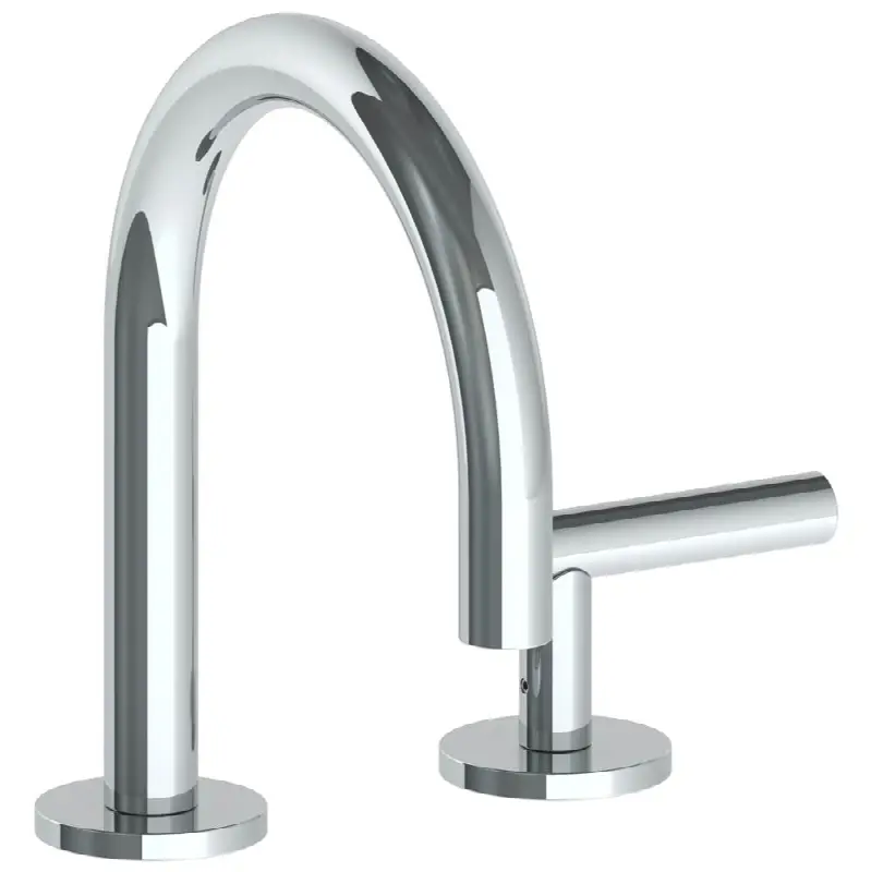 Deck Mounted 2 Hole Gooseneck Lavatory Set with Short Spout