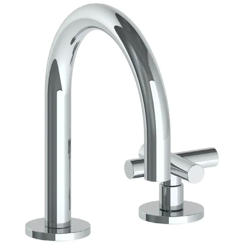 Deck Mounted 2 Hole Gooseneck Lavatory Set with Short Spout