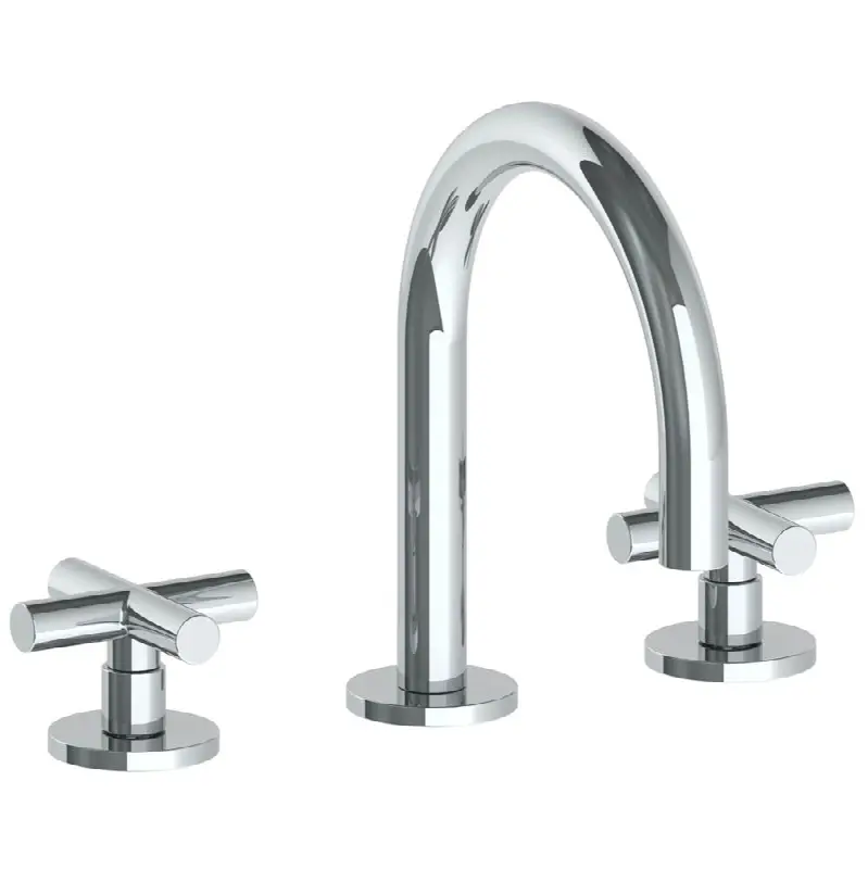 Deck Mounted 3 Hole Gooseneck Lavatory Set with Short Spout