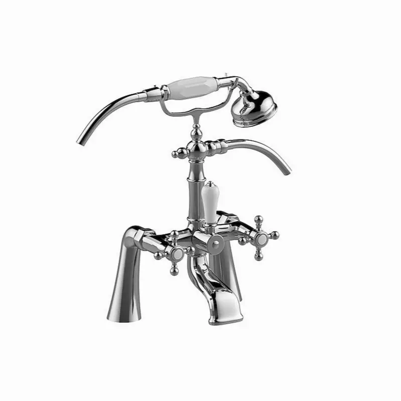 Adley Exposed Deck-Mounted Tub Filler w/Handshower Set
