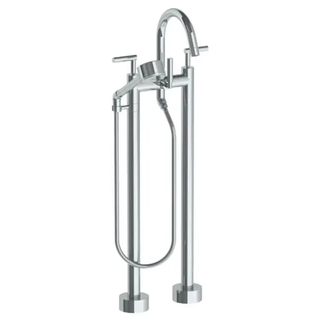 Floor Standing Bath set with Gooseneck Spout and Volume Hand Shower