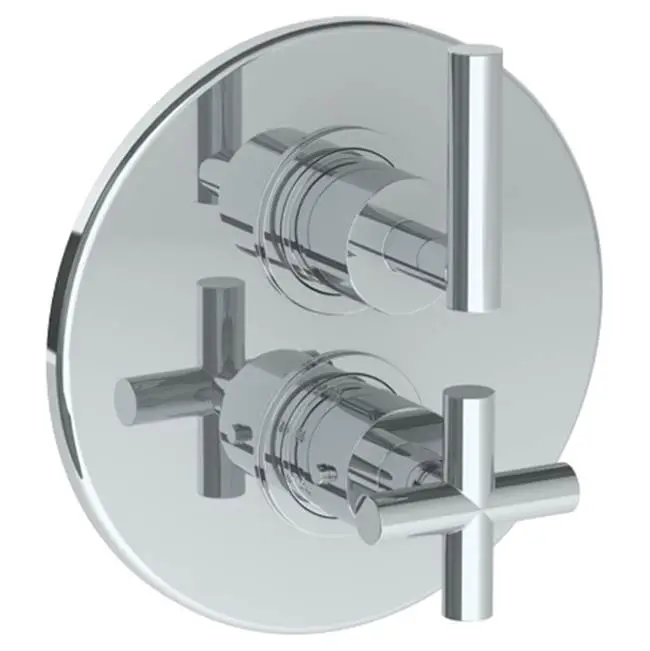 Wall Mounted Thermostatic Shower Trim with built-in control, 7 1/2" dia.