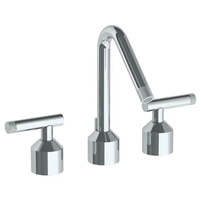 Deck Mounted 3 Hole Lavatory Set With Angled Spout