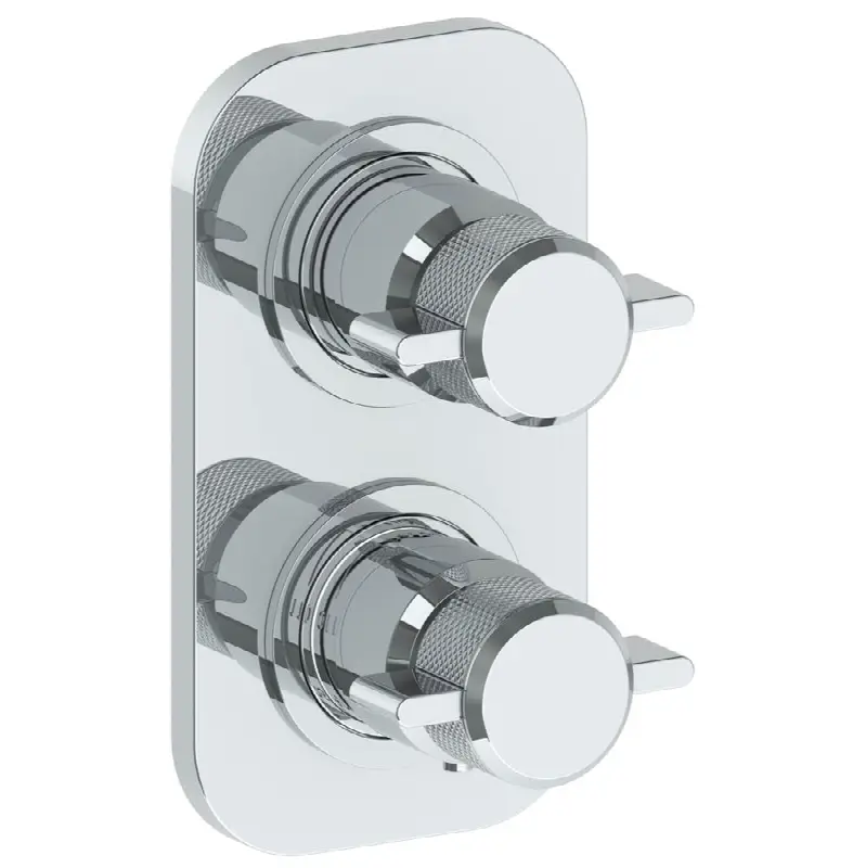 Wall Mounted Mini Thermostatic Shower Trim with built-in control, 3 1/2"