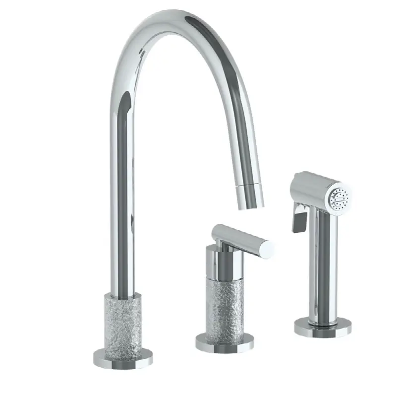Deck Mounted 3 Hole Kitchen Set - Includes Side Spray