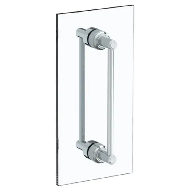 Transitional 12" double shower door pull/ glass mount towel bar