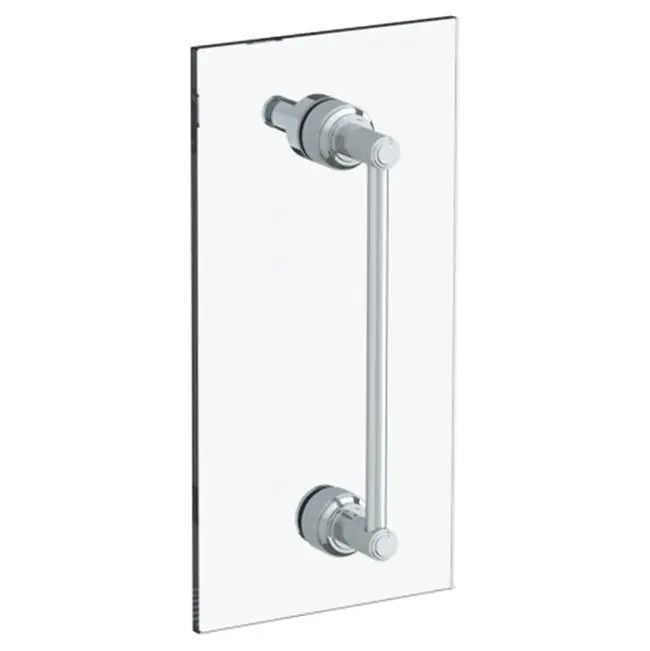 Transitional 12" shower door pull with knob/ glass mount towel bar with hook
