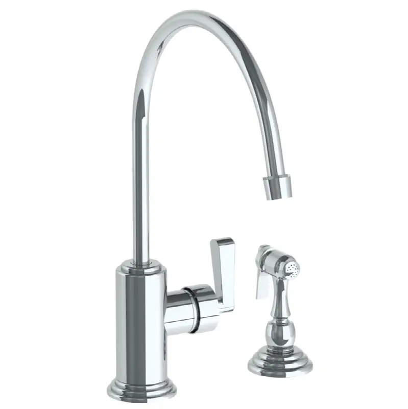 Deck Mounted 2 Hole Kitchen Set with Extended Spout- Includes Side Spray