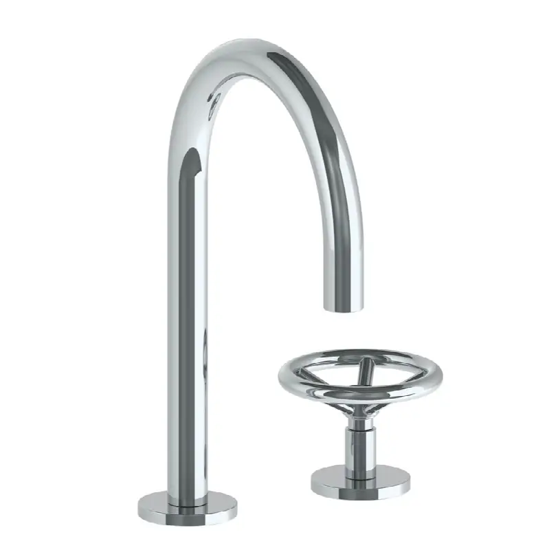 Deck Mounted 2 Hole Gooseneck Spout Lavatory Set