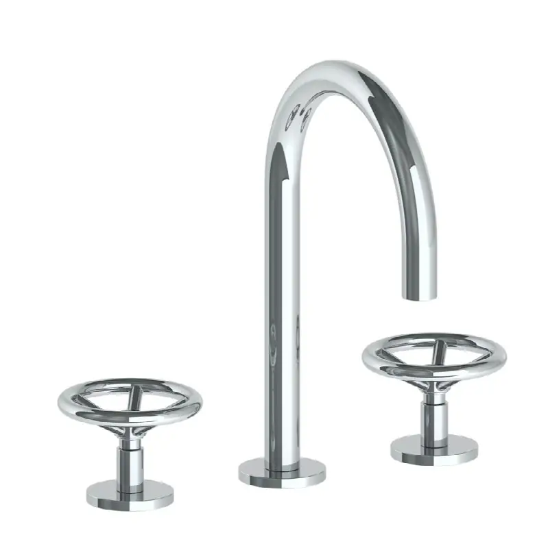 Deck Mounted 3 Hole Gooseneck Lavatory Set