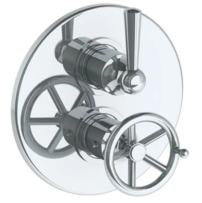 Wall Mounted Thermostatic Shower Trim with built-in control, 7 1/2" dia.