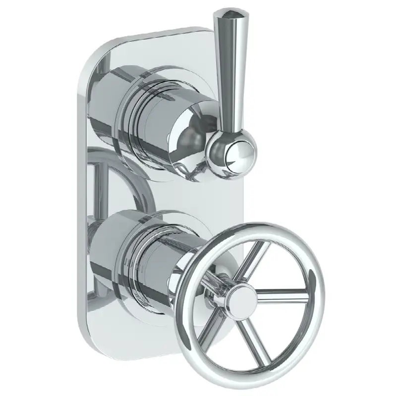 Wall Mounted Mini Thermostatic Shower Trim with built-in control, 3 1/2"