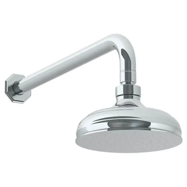 Wall Mounted Showerhead, 6"dia, with 14" Arm and Flange