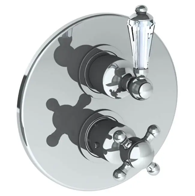 Wall Mounted Thermostatic Shower Trim with built-in control, 7 1/2"
