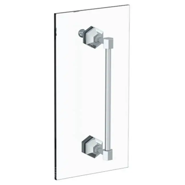 Beverly 24" shower door pull with knob/ glass mount towel bar with hook