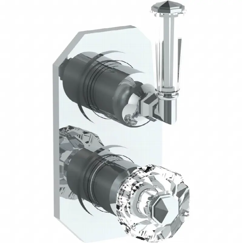 Wall Mounted Mini Thermostatic Shower Trim with built-in control, 3 1/2"