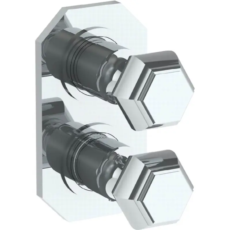 Wall Mounted Mini Thermostatic Shower Trim with built-in control, 3 1/2"