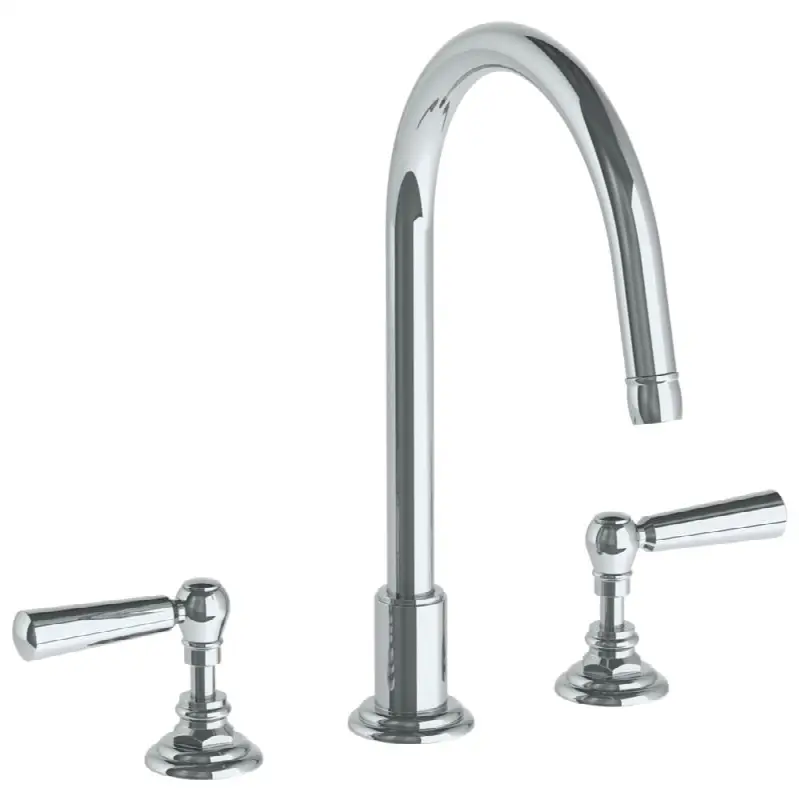 Deck Mounted 3 Hole Gooseneck Kitchen Set