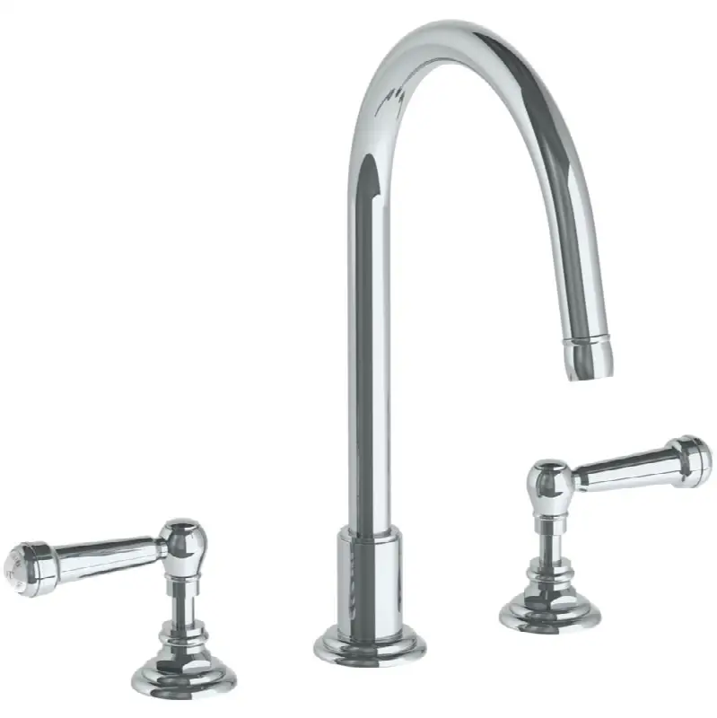 Deck Mounted 3 Hole Gooseneck Kitchen Set