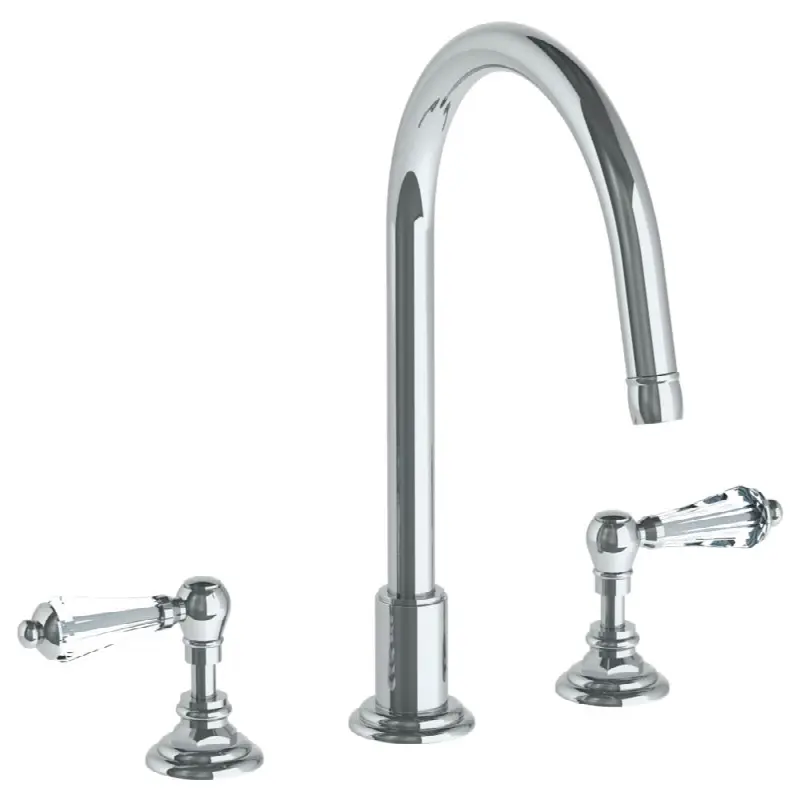 Deck Mounted 3 Hole Gooseneck Kitchen Set