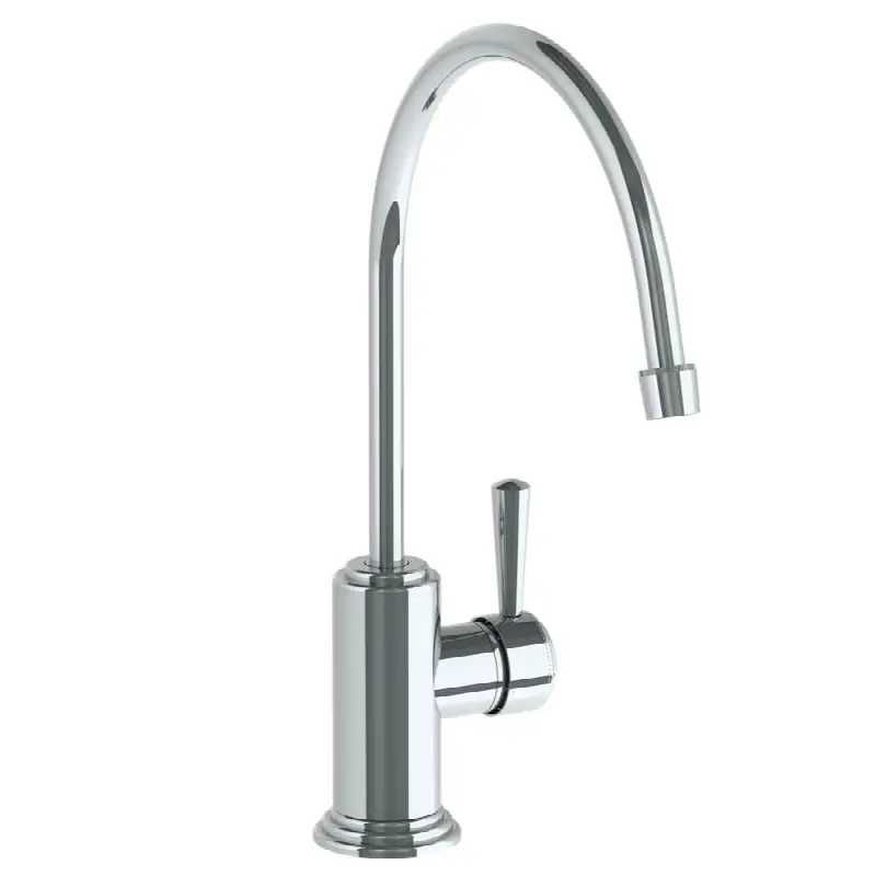 Deck Mounted 1 Hole Extended Gooseneck Kitchen Faucet