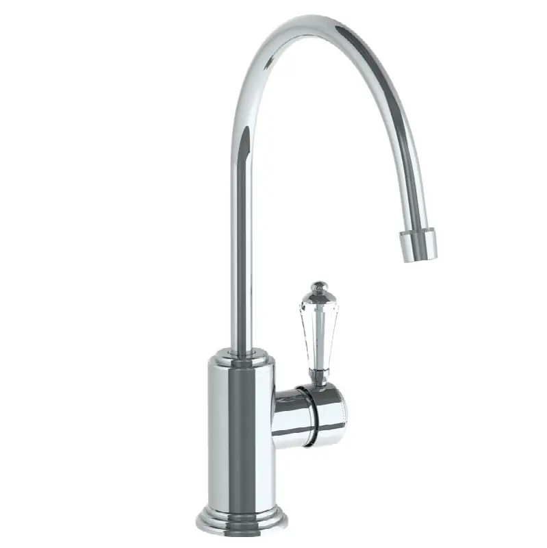Deck Mounted 1 Hole Extended Gooseneck Kitchen Faucet