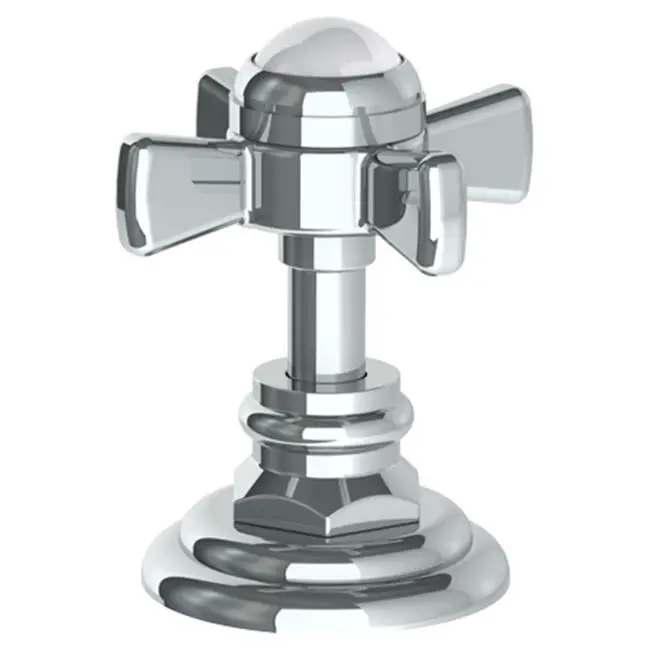 Trim For Deck Mounted Valve. Porcelain cross and lever buttons engraved "HOT