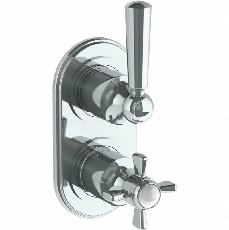 Wall Mounted Mini Thermostatic Shower Trim with built-in control, 3 1/2"