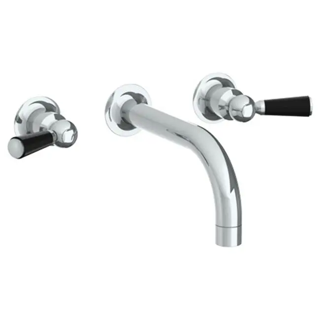 Wall Mounted 3 Hole Lavatory Set with 7 1/2" CTC Spout (shown with optional black handle inserts)