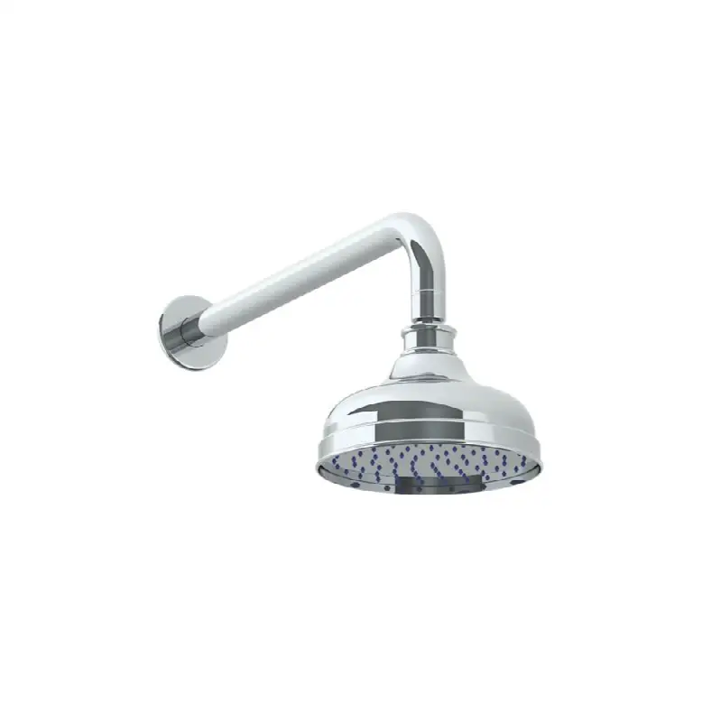 Wall Mounted Showerhead, 6" dia with 14" Arm and Flange