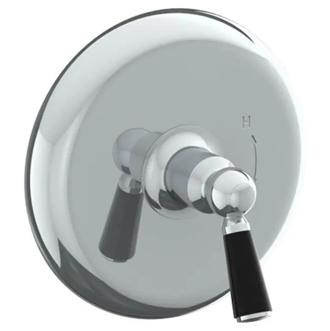 Wall Mounted Pressure Balance Shower Trim, 7" dia. (shown with optional black handle inserts)