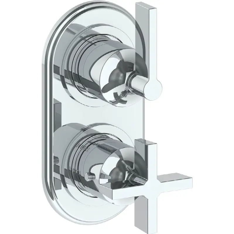 Wall Mounted Mini Thermostatic Shower Trim with built-in control, 3 1/2"