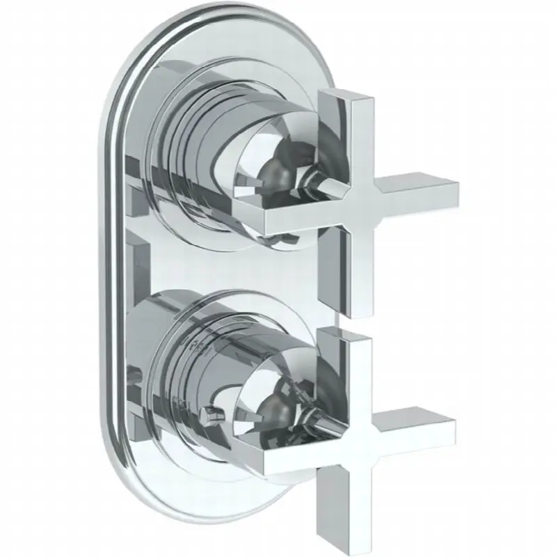 Wall Mounted Mini Thermostatic Shower Trim with built-in control, 3 1/2"