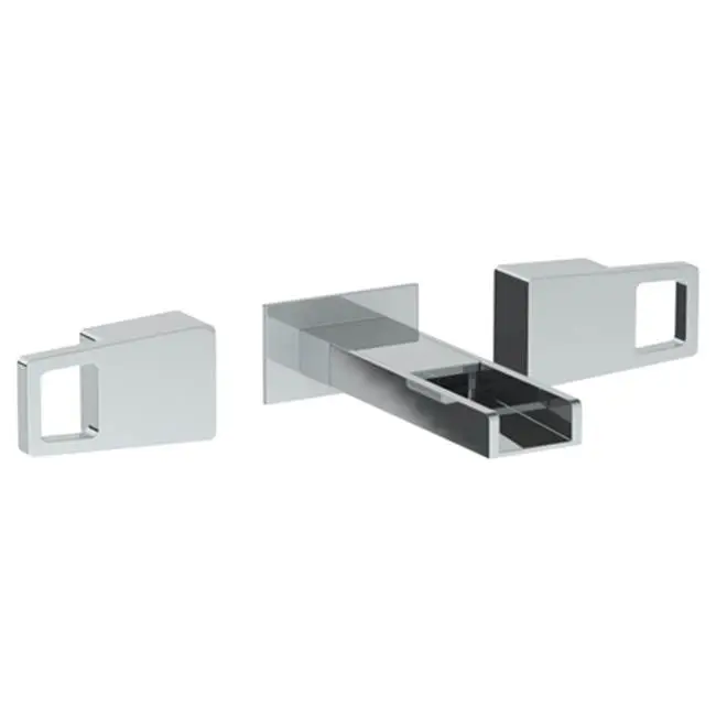 Wall Mounted 3 Hole Waterfall Lavatory Set with 7 1/8" OA Spout
