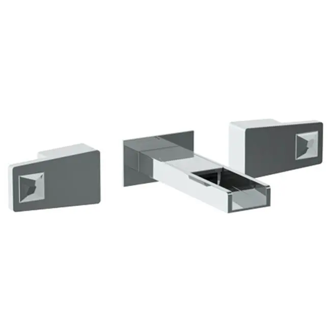 Wall Mounted 3 Hole Waterfall Lavatory Set with 7 1/8" OA Spout