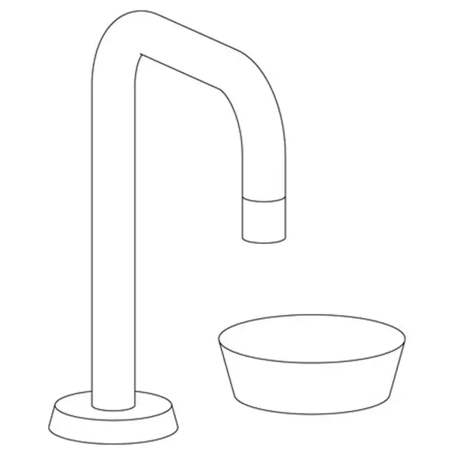 Deck Mounted 2 Hole Extended Square Spout Lavatory Set