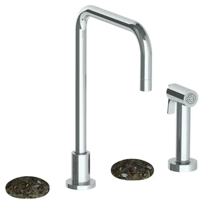 Deck Mounted 4 Hole Square Top Kitchen Set - Includes Side Spray