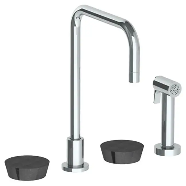 Deck Mounted 4 Hole Square Top Kitchen Set - Includes Side Spray