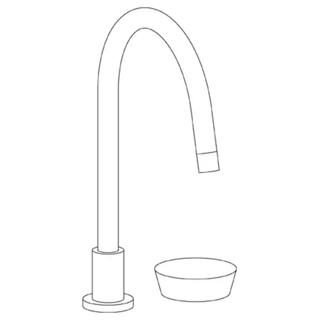 Deck Mounted 2 Hole Gooseneck Kitchen Faucet