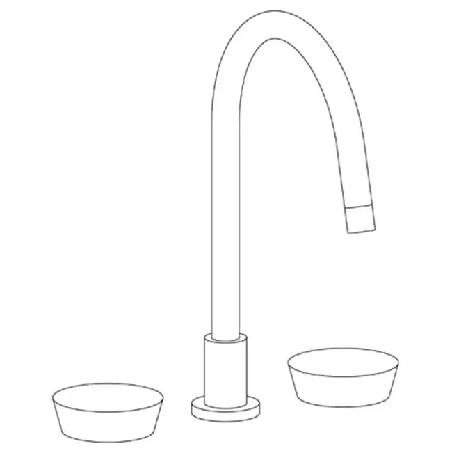 Deck Mounted 3 Hole Gooseneck Kitchen Faucet