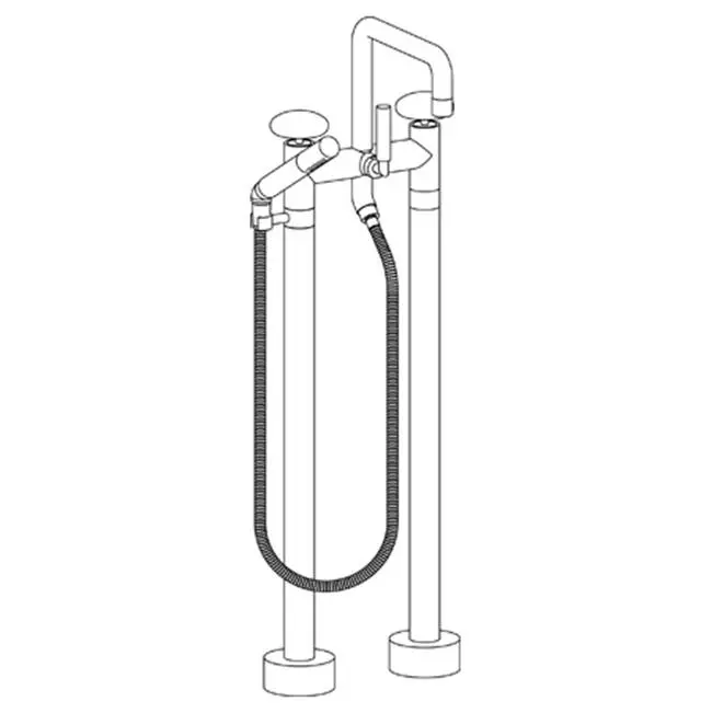 Floor Standing Square Bath set with Slim Hand Shower