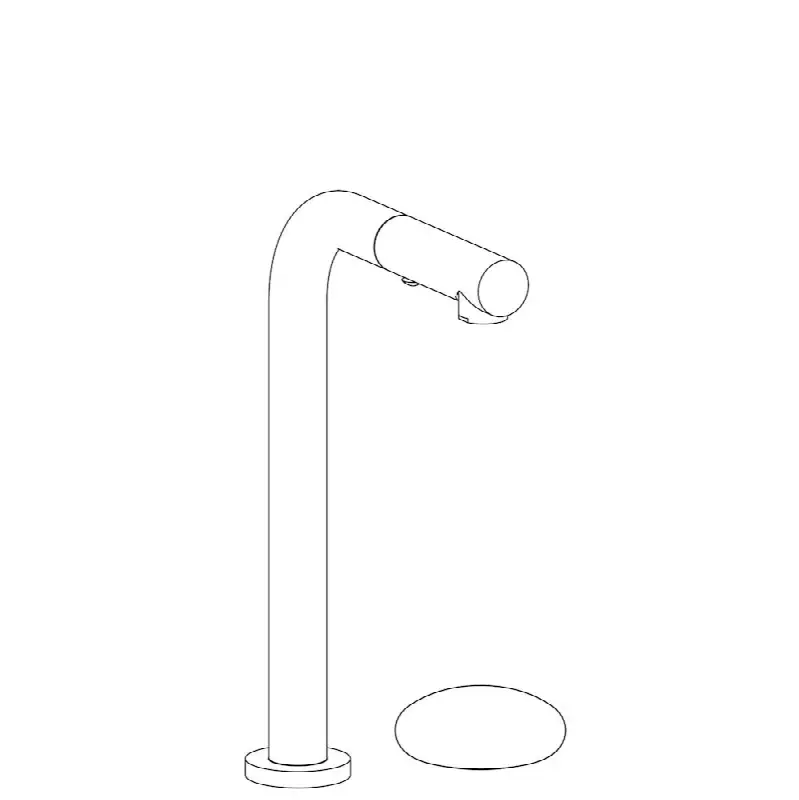 Deck Mounted 2 Hole Square Top Prep Faucet with Pull Out Spray